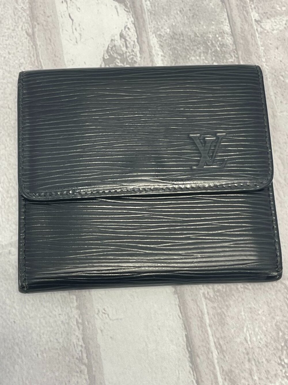 Louis Vuitton Black Epi Leather Compact Wallet